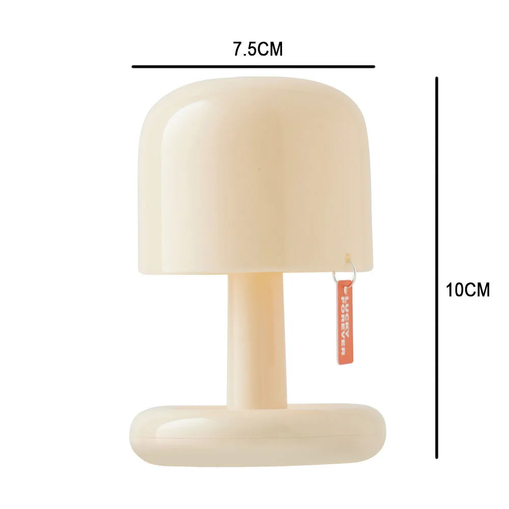 Mini Desktop Mushroom Style LED Night Light - USB Rechargeable Sunset Lamp for Coffee Bar, Home Decor, and Bedroom