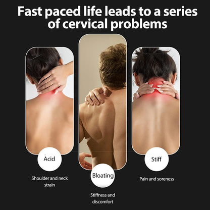 Smart Neck Massager with EMS Muscle Stimulation, Portable and Rechargeable, Hot Compress for Neck and Cervical Spine, Relaxation and Pain Relief