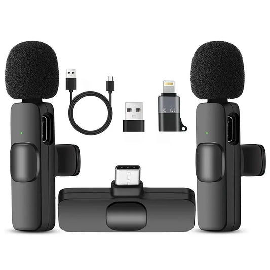 Mini Portable Wireless Lavalier Microphone for iPhone and Android - Ideal for Mobile Phone Interviews, Recording, Live Vlogs, Broadcasting, and Gaming.