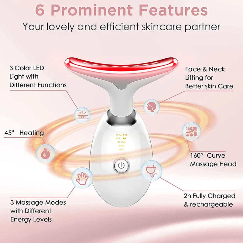 Neck Facial Lifting Device - Skin Tightening, Anti Wrinkle Microcurrent Face Massager, Double Chin Remover