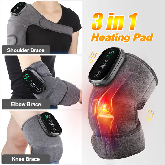 Electric Heating Knee Pad with Vibration Massage for Joint Support and Muscle Relief