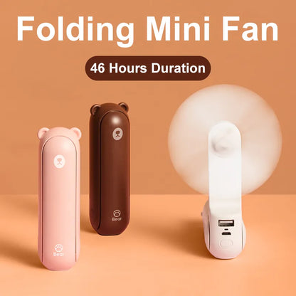 Portable 3 In 1 Mini Handheld Fan Power Bank  Sportlight - USB 4500mAh Recheargable Fan