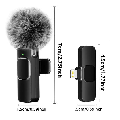 Wireless Lavalier Microphone for iPhone, Android, Laptop, Live Streaming - Mini Mic for Audio & Video Recording