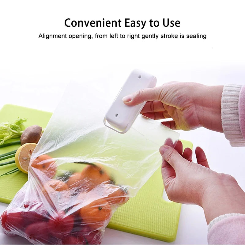 Portable Mini Heat Bag Sealer - Thermal Plastic Food Packaging Sealer with Closure for Sealing Bags