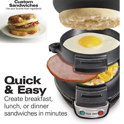 Multi-function Household Breakfast Machine with Egg Cooker, Sandwich Maker, Waffle Maker, and Hamburg Maker