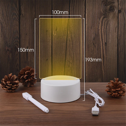 Improved product title: 

USB Luminous Acrylic LED Night Light with Transparent Erasable Write Message Board, Calendar, and Desktop Ornaments