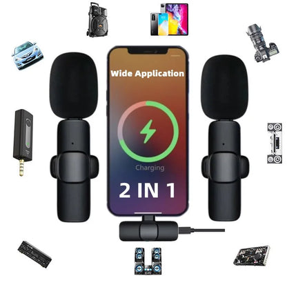 Wireless Lavalier Microphone - Portable Mini Mic for iPhone, Android, and Gaming - Perfect for Live Broadcasts and Phone Recording