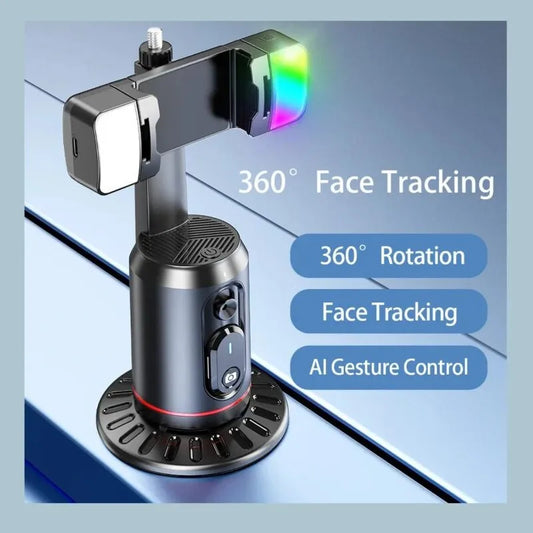 Auto Face Tracking Tripod, 360° Rotation Face Body Phone Camera Mount - Ideal for TikTok Live and Photography