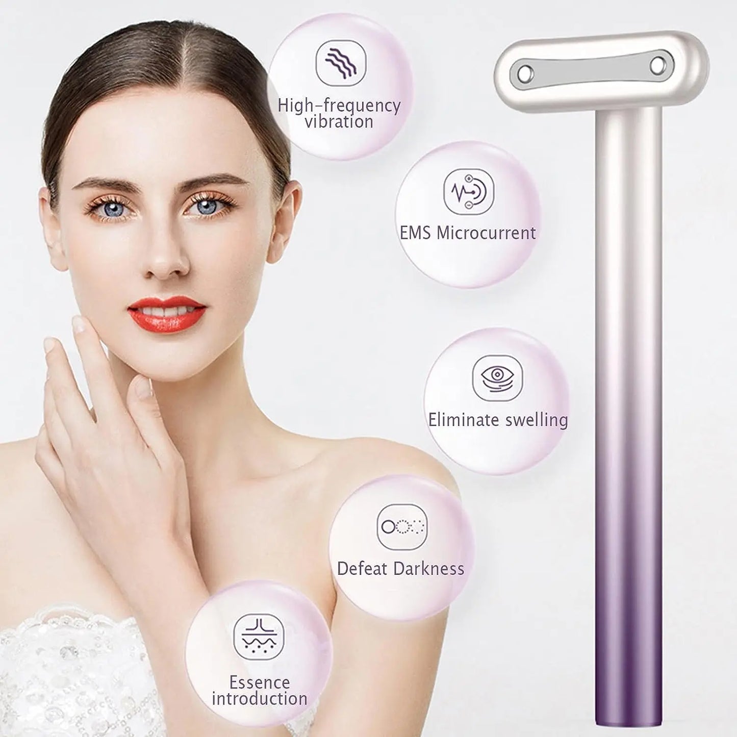 EMS Eye Vibration Massager - Facial Lifting Device for Wrinkle and Dark Circle Removal