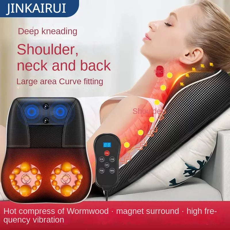 Electric Shiatsu Head Neck Cervical Traction Massager with Heating and Vibrating Massage Function for Car and Home