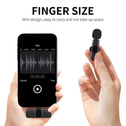 Mini Portable Wireless Lavalier Microphone for iPhone and Android - Ideal for Mobile Phone Interviews, Recording, Live Vlogs, Broadcasting, and Gaming.