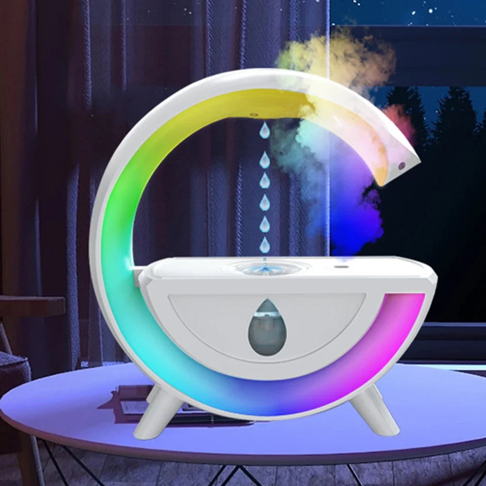 RGB Night Light Water Droplet Sprayer Anti-Gravity Air Humidifier Diffuser