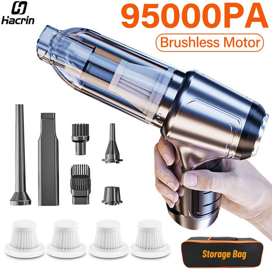 95000PA Strong Suction Wireless Car Vacuum Cleaner – Powerful Handheld Vehicle Vacuum Cleaner