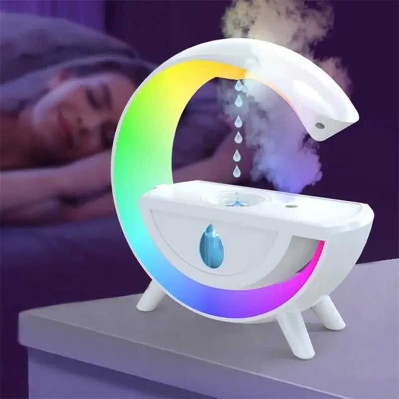 RGB Night Light Water Droplet Sprayer Anti-Gravity Air Humidifier Diffuser