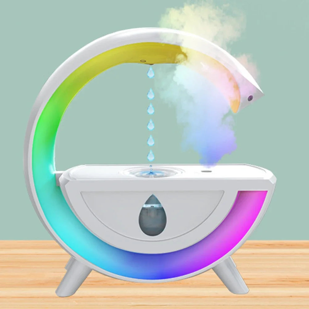 RGB Night Light Water Droplet Sprayer Anti-Gravity Air Humidifier Diffuser